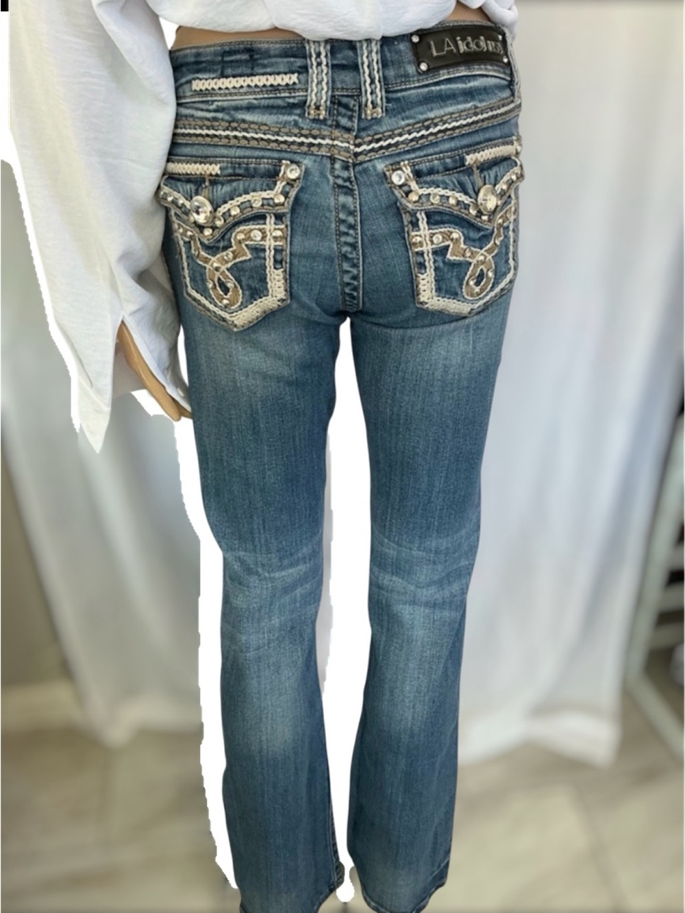 L.A. idol Vintage 90s Women's Boot Cut Jeans in Blue Wash Size
